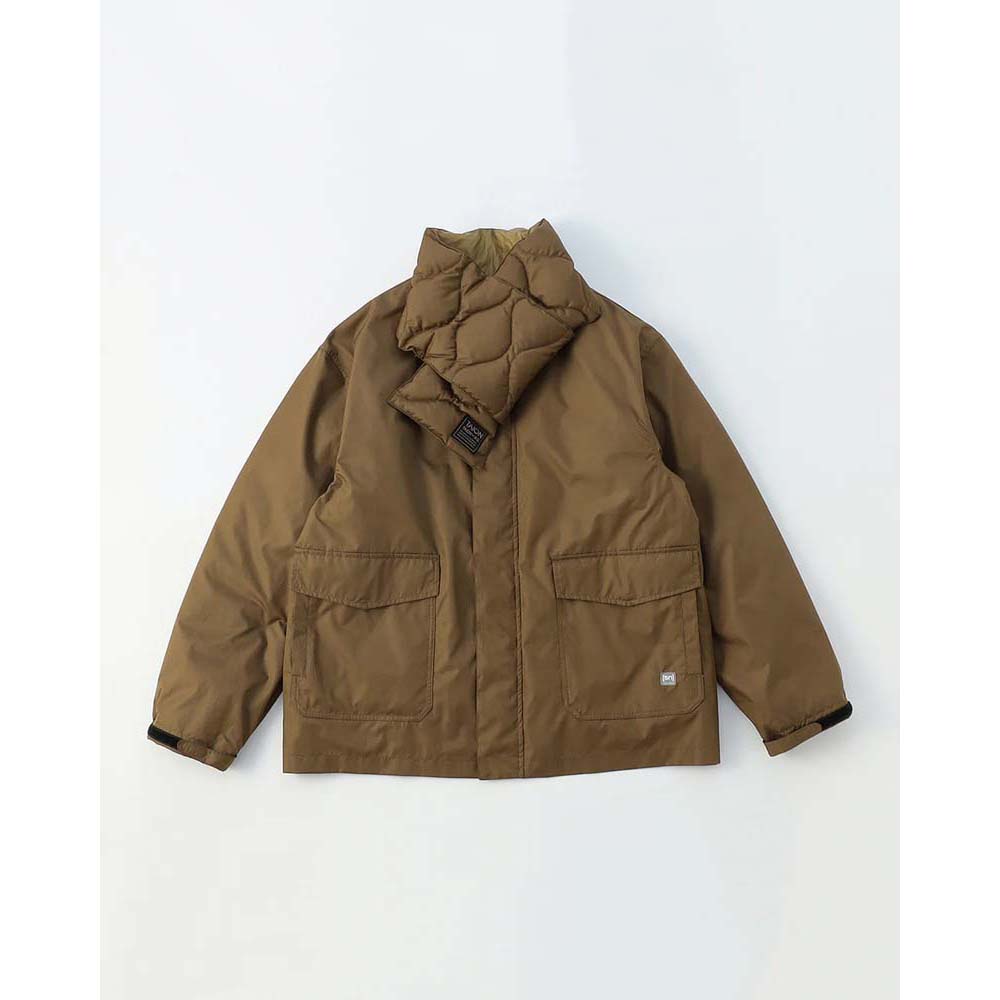 3WayノーカラージャケットWithマフ / Grey Brown JP TAION × [sn] 3Way