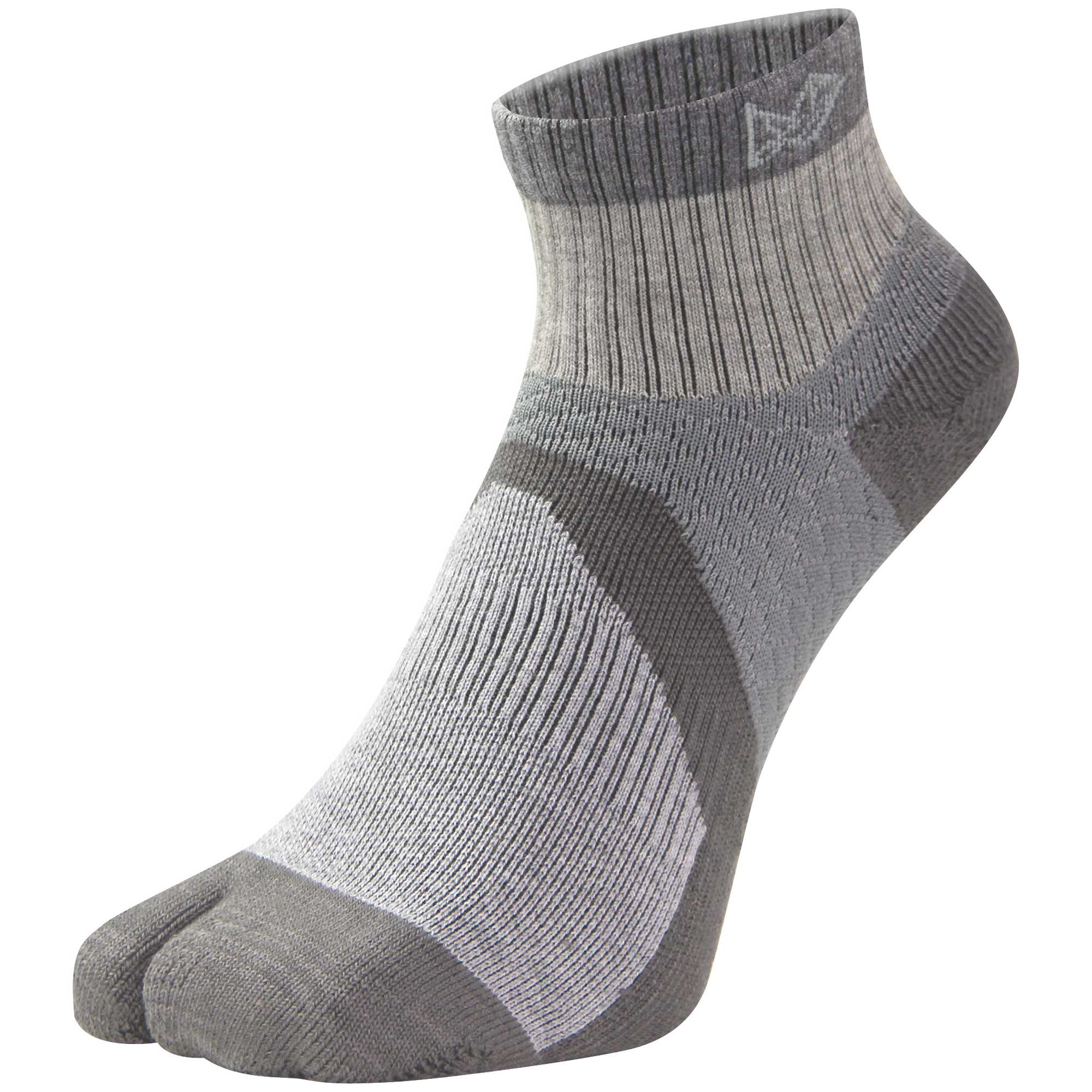 吸汗速乾メリノウールショートソックス 足袋 / グレー DRY MERINO WOOL