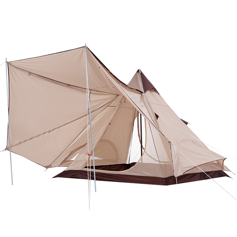 キャンプテント 330x220x185CM ベージュグレー キャンプテント