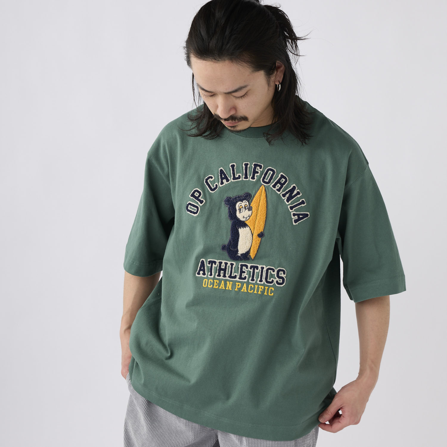 ハンソデ Tシャツ / グリーン 513502-GRN Tシャツ メンズ